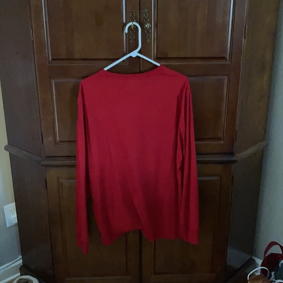 Classic Red custom slim fit polo long sleeve shirt - Picture 2 of 4